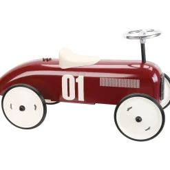 Coche de carreras correpasillos de metal burdeos 76 x 38 x 40 cm - Vilac