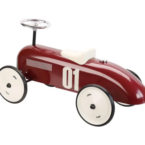 Coche de carreras correpasillos de metal burdeos 76 x 38 x 40 cm - Vilac