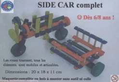 Coche lateral - madera coloreada - Equilibre et aventure