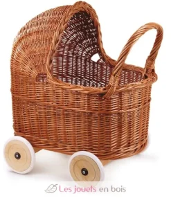 Cochecito de mimbre - Tissu rouge à coeurs - Egmont Toys