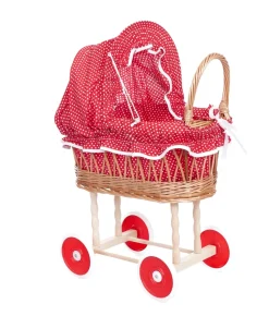 Cochecito de mimbre de puntos rojos - Egmont Toys