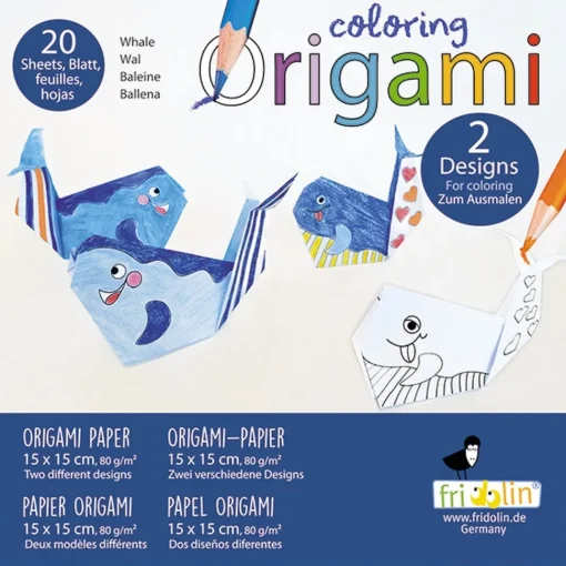 Coloring Origami - Ballena - Fridolin