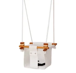 Columpio de madera y tela para bebés Blanco - Solvej Swings