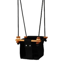 Columpio de madera y tela Negro - Solvej Swings