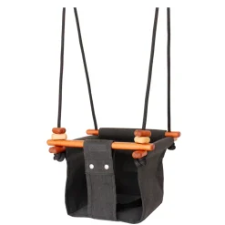Columpio de madera y tela para bebés Gris pizarra - Solvej Swings
