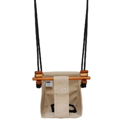 Columpio de madera y tela para bebés Beige - Solvej Swings