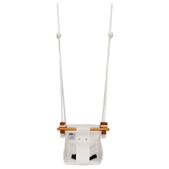 Columpio de madera y tela para bebés Blanco - Solvej Swings