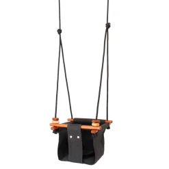 Columpio de madera y tela para bebés Gris pizarra - Solvej Swings