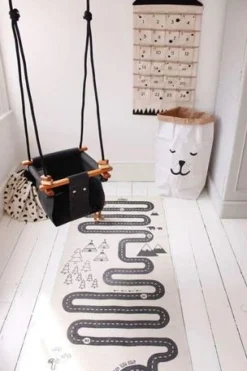 Columpio de madera y tela Negro - Solvej Swings