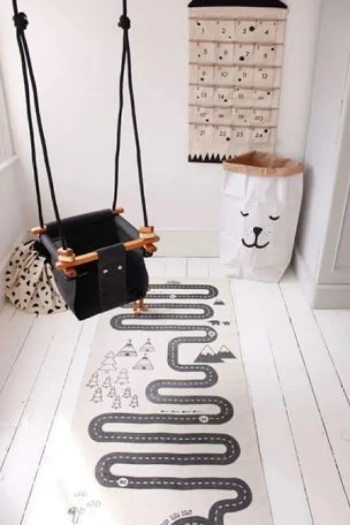Columpio de madera y tela Negro - Solvej Swings