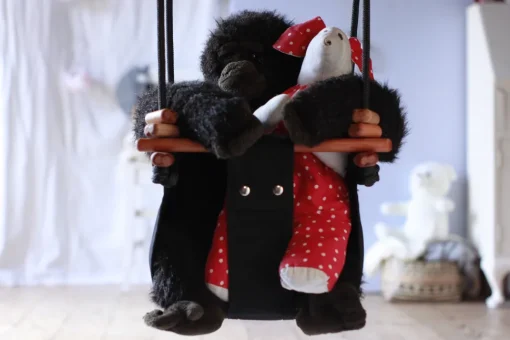 Columpio de madera y tela Negro - Solvej Swings