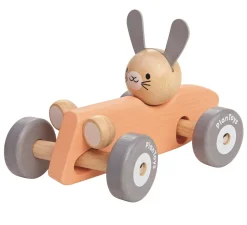 Conejo coche de carreras de madera pastel - Plan Toys
