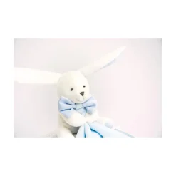 Conejo Peluche Pañuelo azul Caja de flores - Doudou et Compagnie