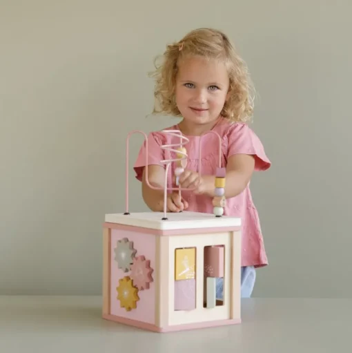 Cubo de actividades de madera Wild Flowers - Little Dutch