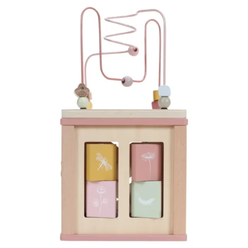 Cubo de actividades de madera Wild Flowers - Little Dutch