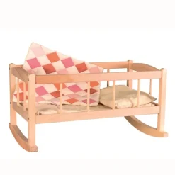 Cuna de madera con funda de patchwork - Egmont Toys