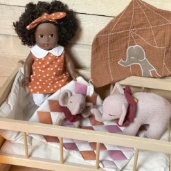 Cuna de madera con funda de patchwork - Egmont Toys