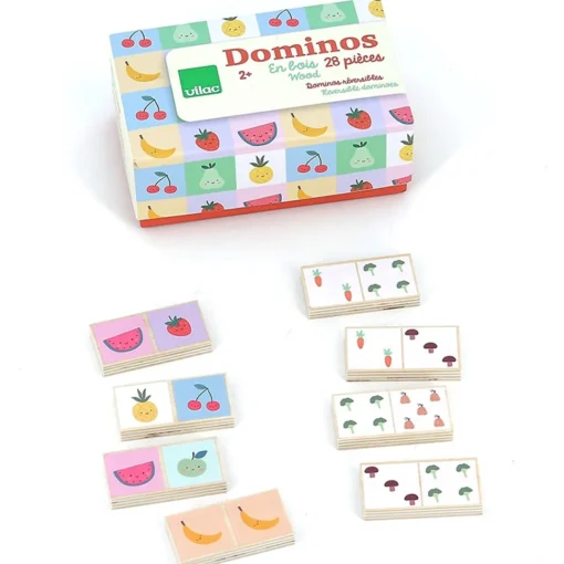 Dominó de madera con frutas y verduras - Vilac