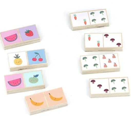 Dominó de madera con frutas y verduras - Vilac