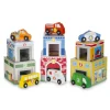 Edificios y vehículos que deben clasificarse y apilarse - Melissa & Doug