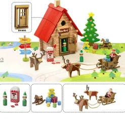 El Chalet de Navidad 90 piezas de madera - Jeujura
