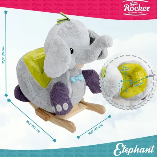 Elefante mecedora gris - Gerardo's Toys