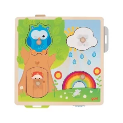Encaje con dibujos escondidos - Búho - Goki