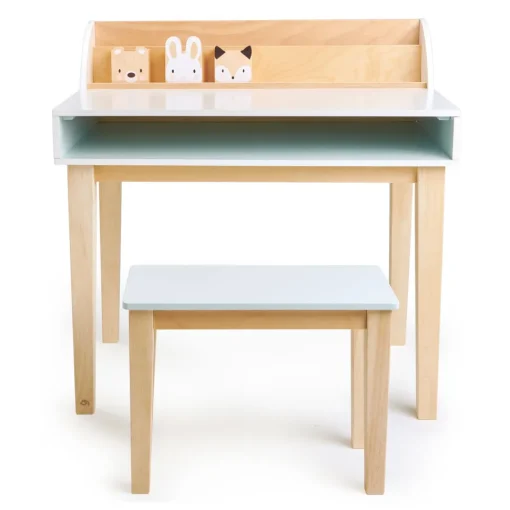 Escritorio y silla para niños de contrachapado y madera de hevea - Tender Leaf Toys