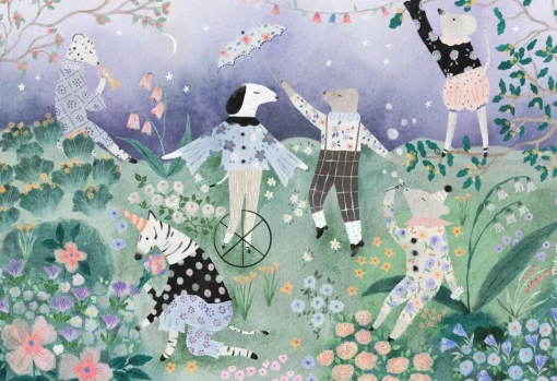 Fiesta al atardecer por Cécile Metzger - Puzzle Michèle Wilson