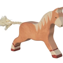 Figura caballo al galope, marrón claro - Holztiger