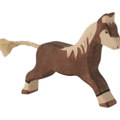 Figura caballo al galope, marrón - Holztiger