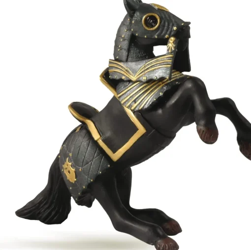 Figura caballo de caballero con armadura negra Papo