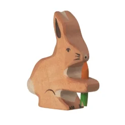 Figura de conejo con zanahoria - Holztiger
