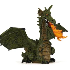 Figura de dragón alado verde con llama - Papo