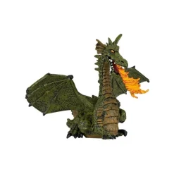 Figura de dragón alado verde con llama - Papo