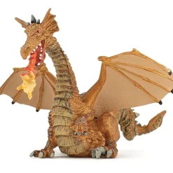 Figura de dragón dorado con llama - Papo
