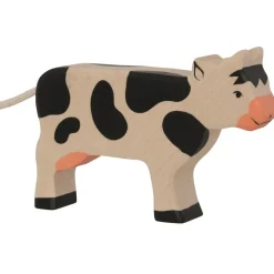 Figura vaca de pie, negra - Holztiger