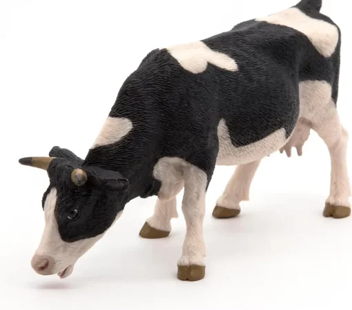 Figura vaca pastando en blanco y negro - Papo