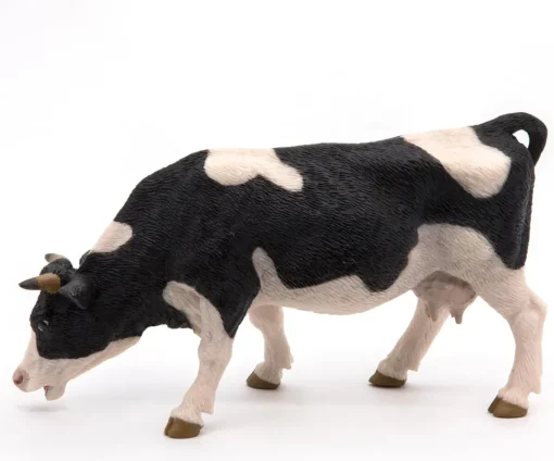 Figura vaca pastando en blanco y negro - Papo