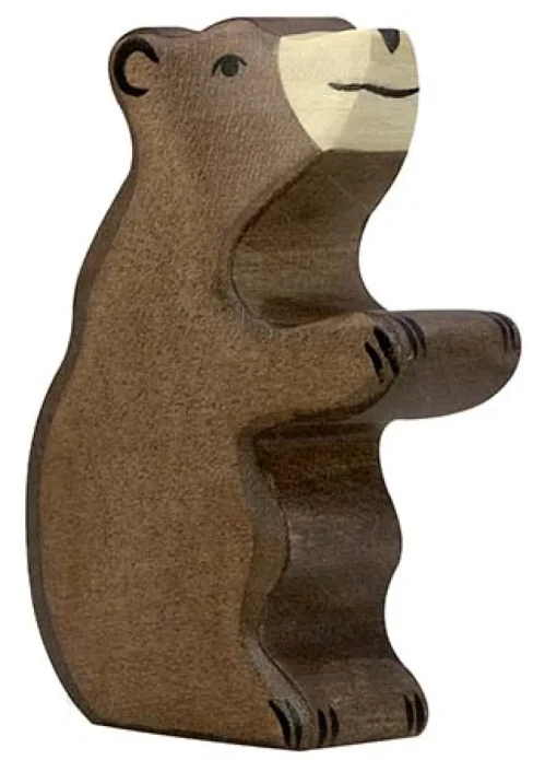 Figurita de osito pardo sentado - Holztiger