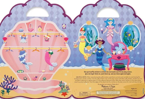 Folleto de pegatinas en relieve de la sirena - Melissa & Doug