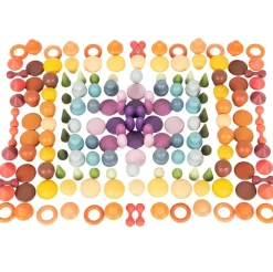 Formas de madera de colores 168 piezas - TickiT