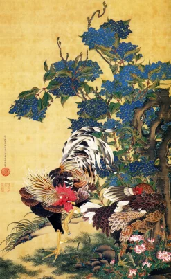Gallo japonés Jakuchu - Puzzle Michèle Wilson
