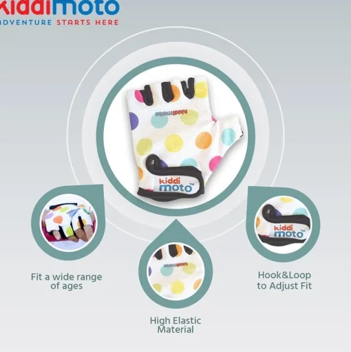 Gants Pastel Dotty MEDIUM - Kiddimoto
