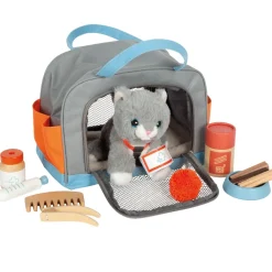 Gato con bolsa de transporte y set de cuidados - Small foot company