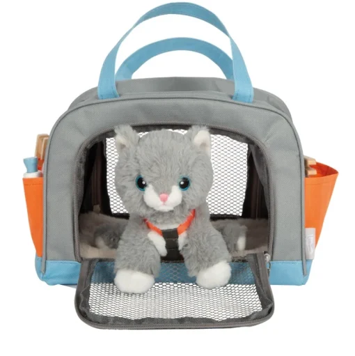 Gato con bolsa de transporte y set de cuidados - Small foot company