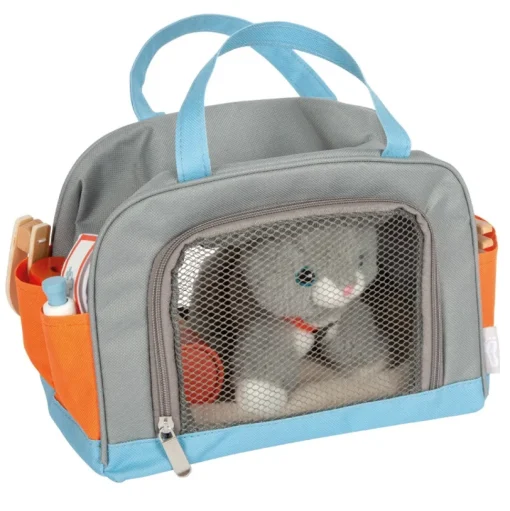 Gato con bolsa de transporte y set de cuidados - Small foot company