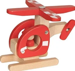 Helicóptero rojo de madera - Goki