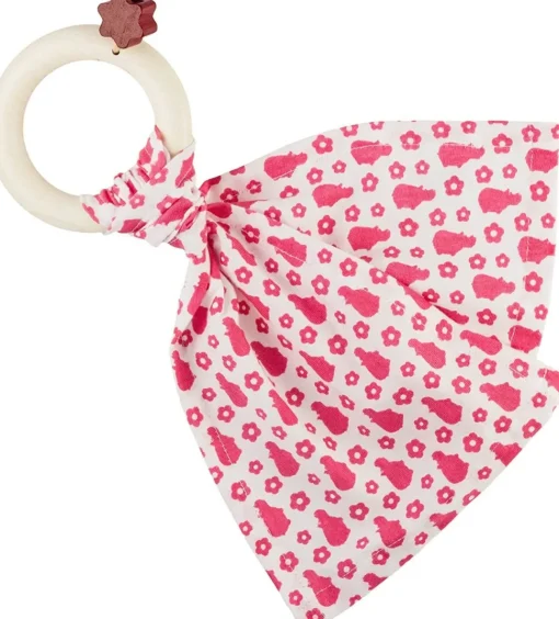 Hochet Doudou Bib0+ rosa - Little Big Things