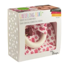 Hochet Doudou Bib0+ rosa - Little Big Things